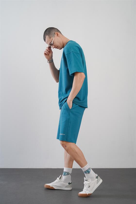 King Brich Baskılı Oversize Kalıp Unisex Şort Takım