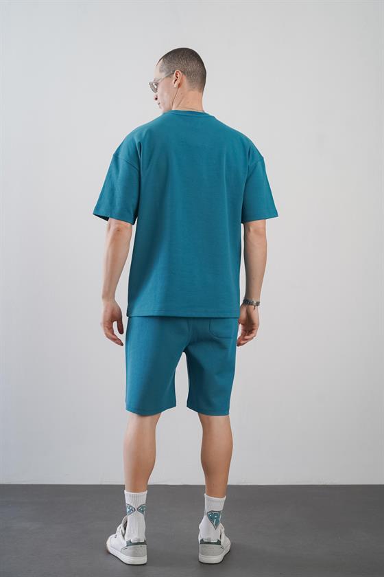 King Brich Baskılı Oversize Kalıp Unisex Şort Takım