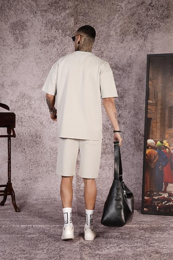 King Brich Baskılı Oversize Kalıp Unisex Şort Takım