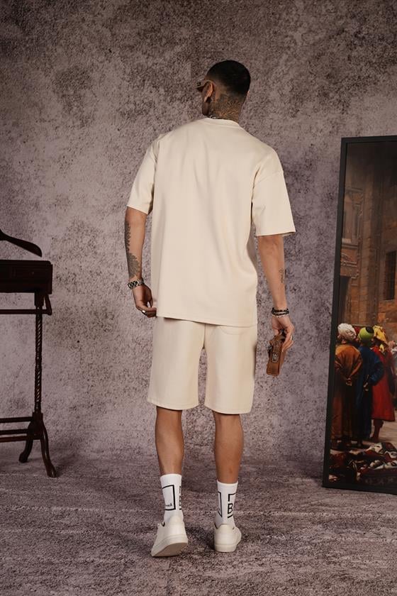 King Brich Baskılı Oversize Kalıp Unisex Şort Takım