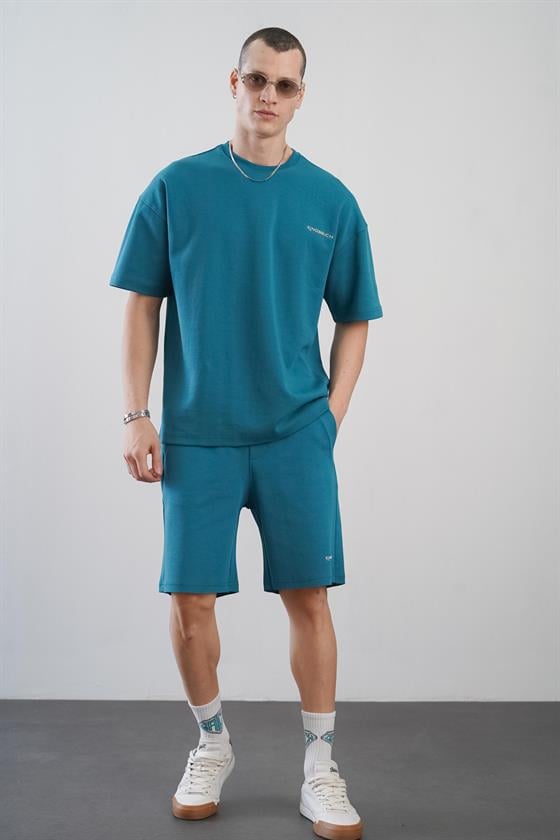 King Brich Baskılı Oversize Kalıp Unisex Şort Takım