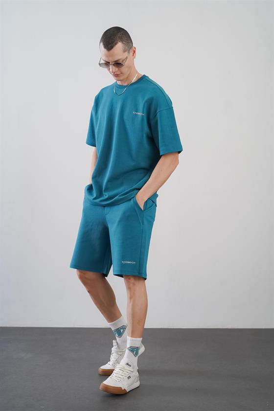 King Brich Baskılı Oversize Kalıp Unisex Şort Takım