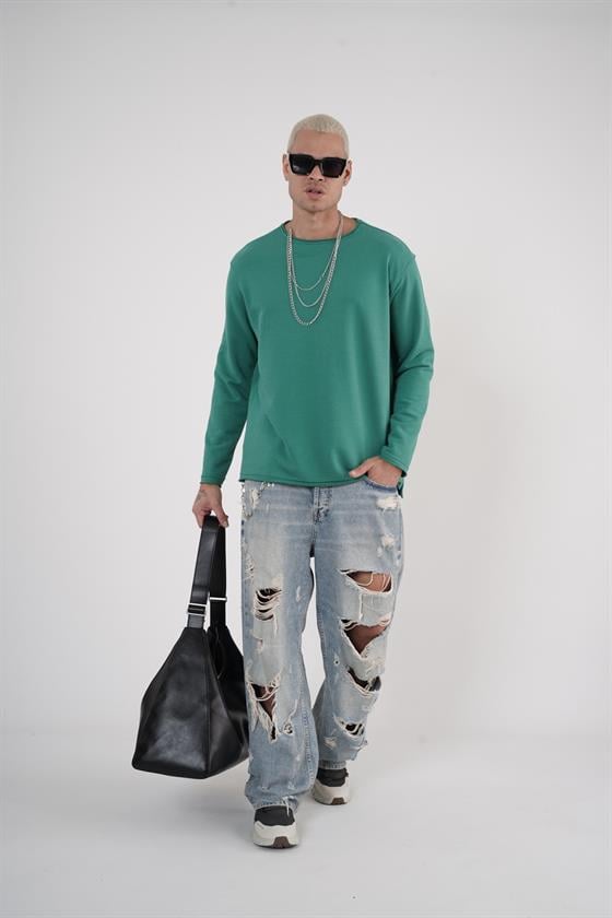 King Brich Pis Yaka Oversize Kalıp Erkek Sweatshirt