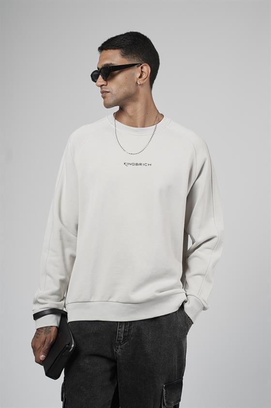 Kingbrich Baskılı Reglan Kol Oversize Kesim Sweatshirt