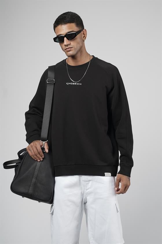 Kingbrich Baskılı Reglan Kol Oversize Kesim Sweatshirt