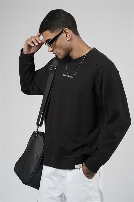 Kingbrich Baskılı Reglan Kol Oversize Kesim Sweatshirt