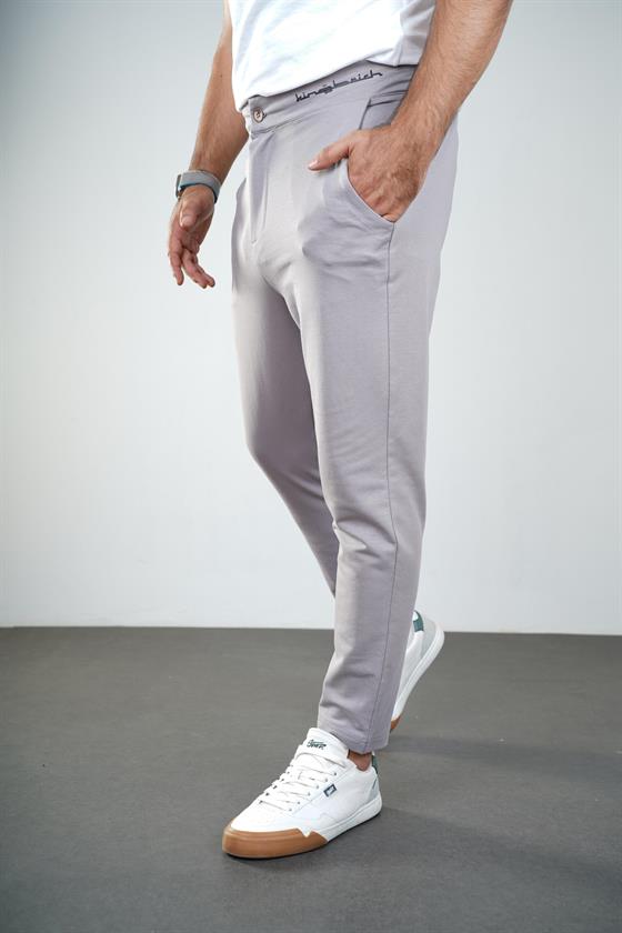 Kingbrich Beli Lastikli Baskılı Cepli Slim Fit Kalıp Erkek Alt Eşofman