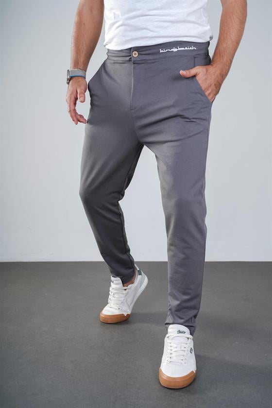Kingbrich Beli Lastikli Baskılı Cepli Slim Fit Kalıp Erkek Alt Eşofman