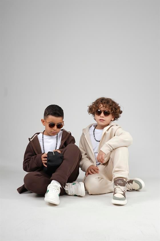 Kingbrich Kids Kapüşonlu Önü Fermuarlı Alt Üst Takım