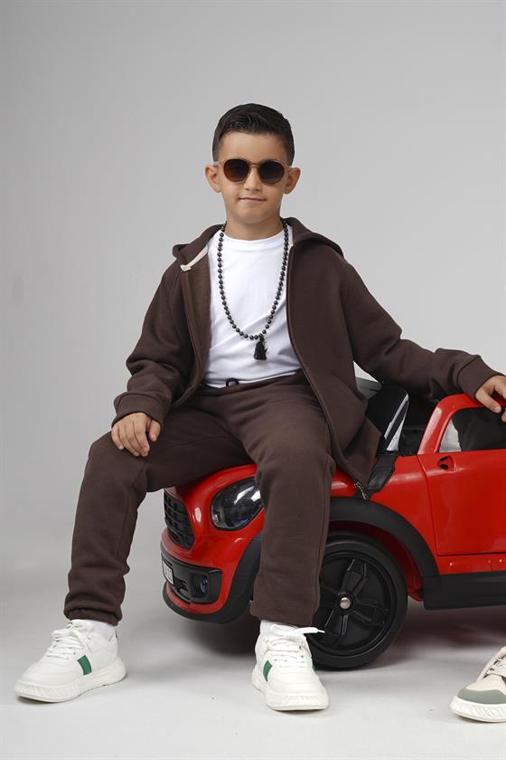 Kingbrich Kids Kapüşonlu Önü Fermuarlı Alt Üst Takım