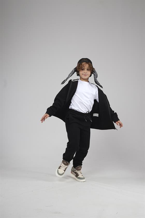Kingbrich Kids Kapüşonlu Önü Fermuarlı Alt Üst Takım