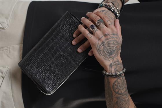Kingbrich Logolu Hakiki Deri Kaplamalı Unisex El Çantası