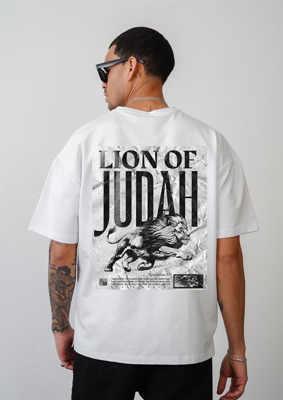 Lıon Of Judah Baskılı Unisex Oversize Kalıp Tişört