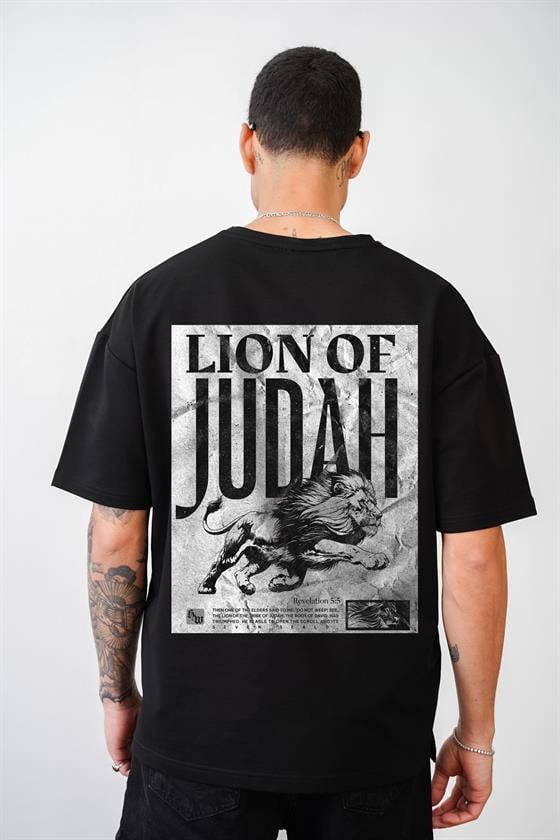Lıon Of Judah Baskılı Unisex Oversize Kalıp Tişört