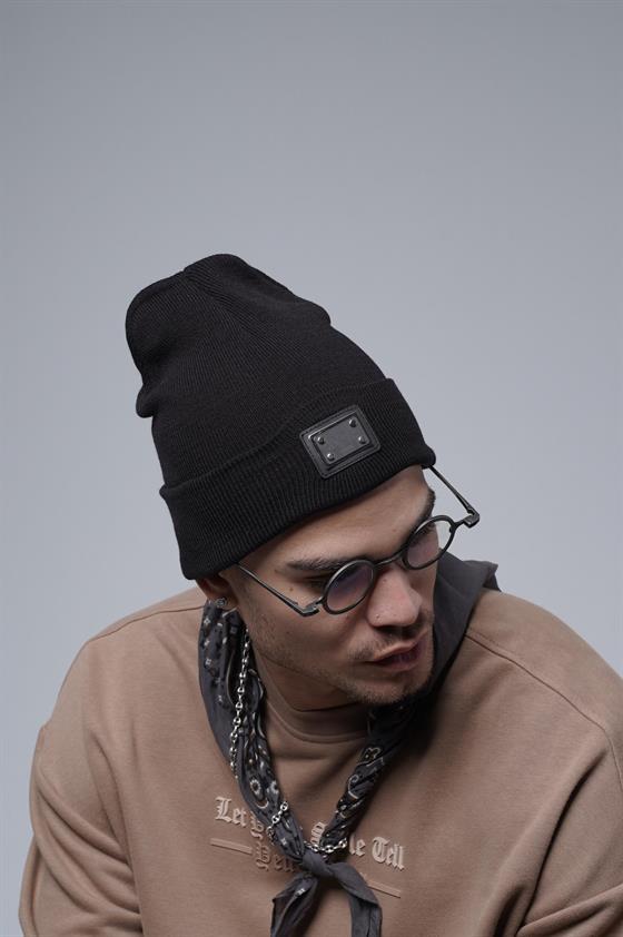 Logo Detaylı Örgülü Unisex Bere