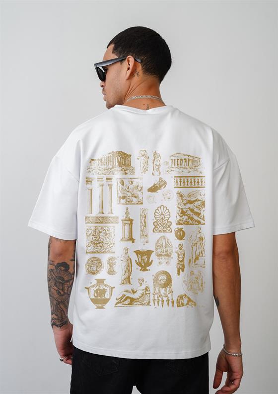 Mythology Baskılı Unisex Oversize Kalıp Tişört