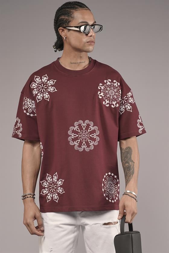 Nakış Detaylı Oversize Kalıp Unisex Tişört
