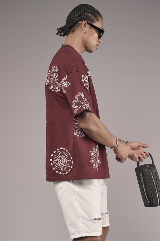 Nakış Detaylı Oversize Kalıp Unisex Tişört
