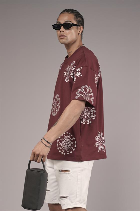 Nakış Detaylı Oversize Kalıp Unisex Tişört