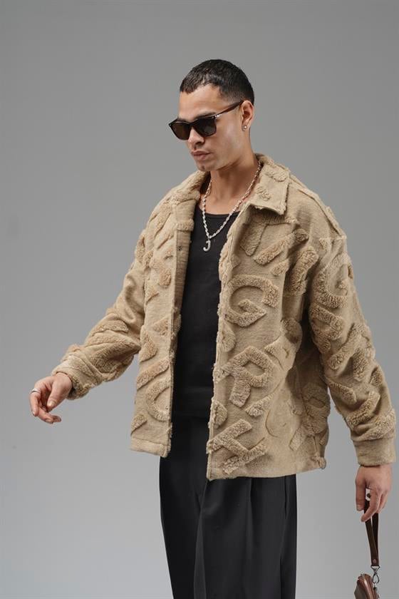 Önü Çıtçıt Kapamalı Kingbrich Yazılı Gömlek Yaka Peluş