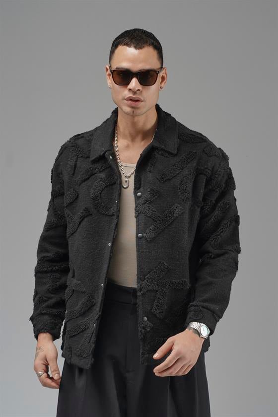 Önü Çıtçıt Kapamalı Kingbrich Yazılı Gömlek Yaka Peluş