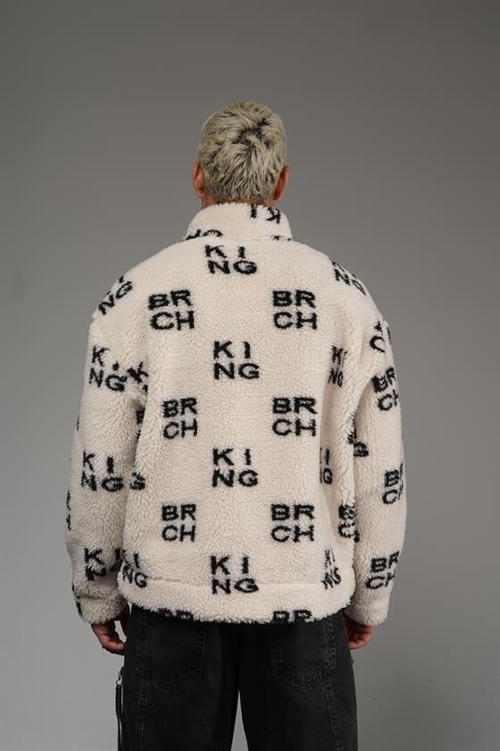 Önü Fermuarlı Kingbrich Yazılı Oversize Kalıp Peluş