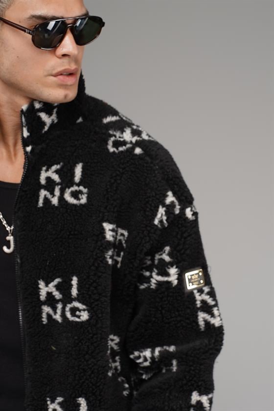 Önü Fermuarlı Kingbrich Yazılı Oversize Kalıp Peluş
