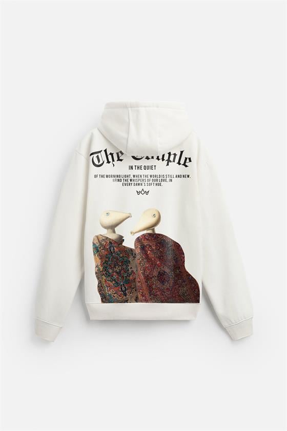 Önü ve Arkası DTF Baskılı Kanguru Cepli Oversize Kalıp Unisex Hoodie