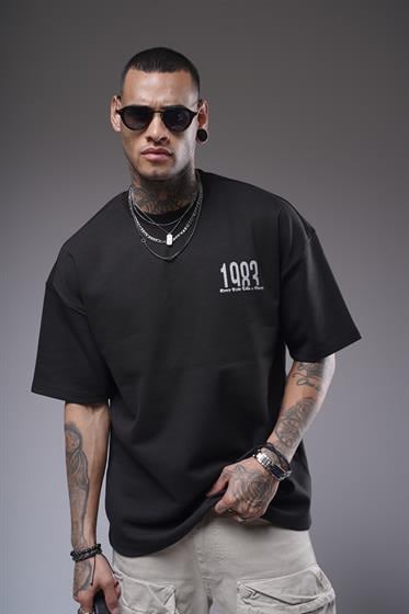 Oversize Kalıp 1983 Yazılı Baskılı Unisex Tişört