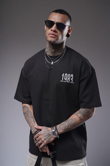 Oversize Kalıp 1983 Yazılı Baskılı Unisex Tişört