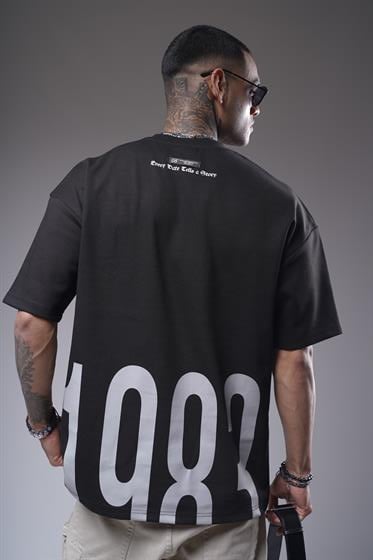 Oversize Kalıp 1983 Yazılı Baskılı Unisex Tişört