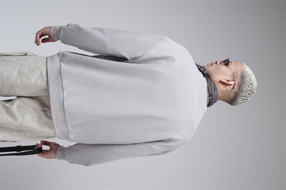 Oversize Kalıp Baskılı Yaka Kol Ribanalı Sweat