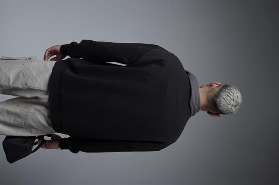 Oversize Kalıp Baskılı Yaka Kol Ribanalı Sweat