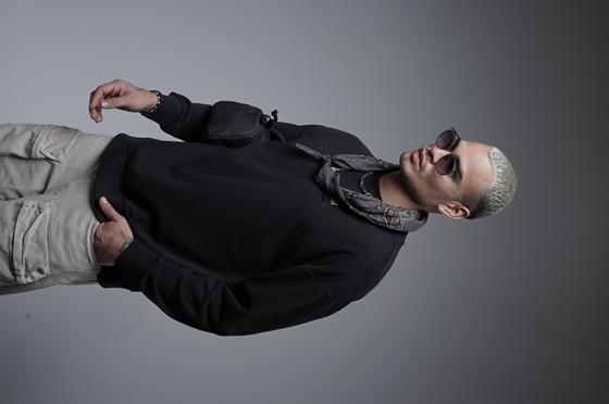 Oversize Kalıp Baskılı Yaka Kol Ribanalı Sweat