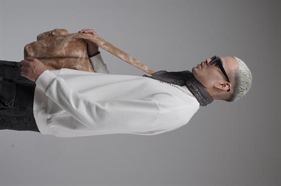 Oversize Kalıp Baskılı Yaka Kol Ribanalı Sweat