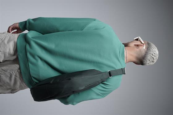 Oversize Kalıp Baskılı Yaka Kol Ribanalı Sweat