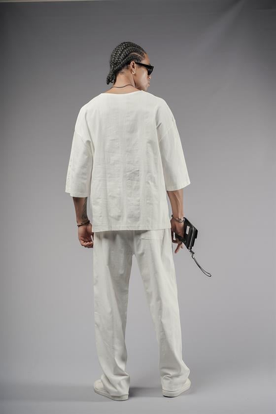 Oversize Kalıp Keten Alt Üst Takım