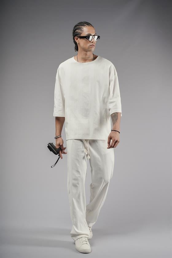 Oversize Kalıp Keten Alt Üst Takım