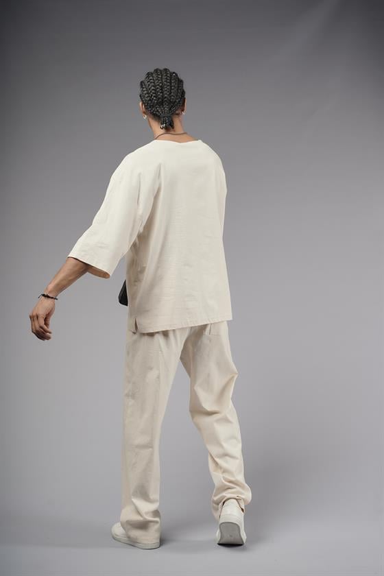Oversize Kalıp Keten Alt Üst Takım