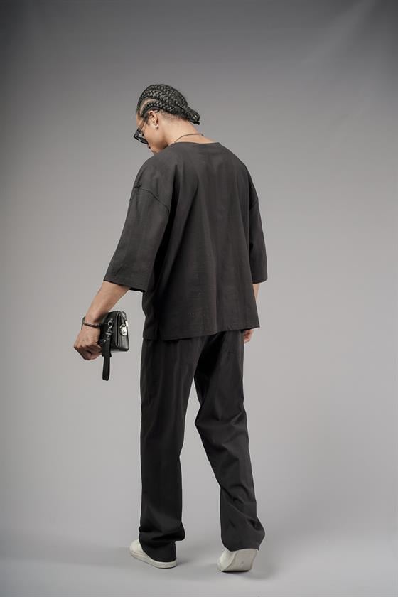 Oversize Kalıp Keten Alt Üst Takım