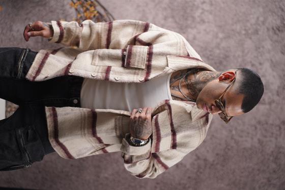 Oversize Kalıp Unisex Cepli Kaşe Oduncu Gömlek
