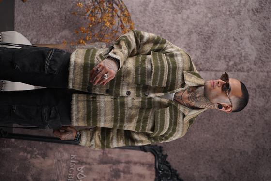 Oversize Kalıp Unisex Cepli Kaşe Oduncu Gömlek