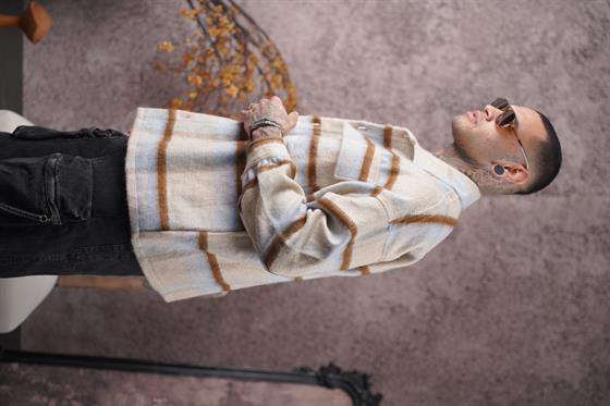 Oversize Kalıp Unisex Cepli Kaşe Oduncu Gömlek