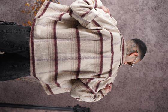 Oversize Kalıp Unisex Cepli Kaşe Oduncu Gömlek