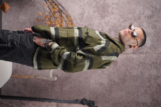 Oversize Kalıp Unisex Cepli Kaşe Oduncu Gömlek
