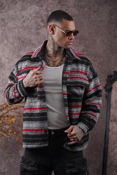 Oversize Kalıp Unisex Cepli Kaşe Oduncu Gömlek