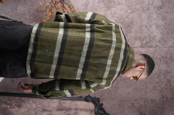 Oversize Kalıp Unisex Cepli Kaşe Oduncu Gömlek