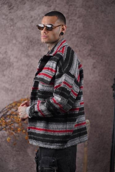 Oversize Kalıp Unisex Cepli Kaşe Oduncu Gömlek