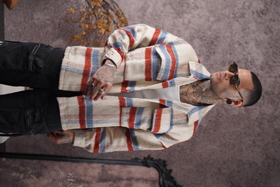 Oversize Kalıp Unisex Cepli Kaşe Oduncu Gömlek