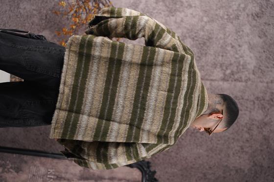 Oversize Kalıp Unisex Cepli Kaşe Oduncu Gömlek